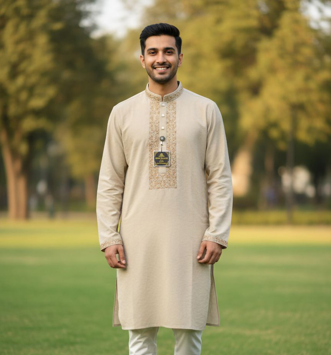 Embroidered China Vangchur Fabric Slim Fit Panjabi